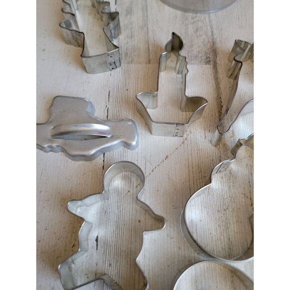 Vintage cookie cutters snowman tree candy cane candle kitchen‎ Xmas accessory - Picture 3 of 13